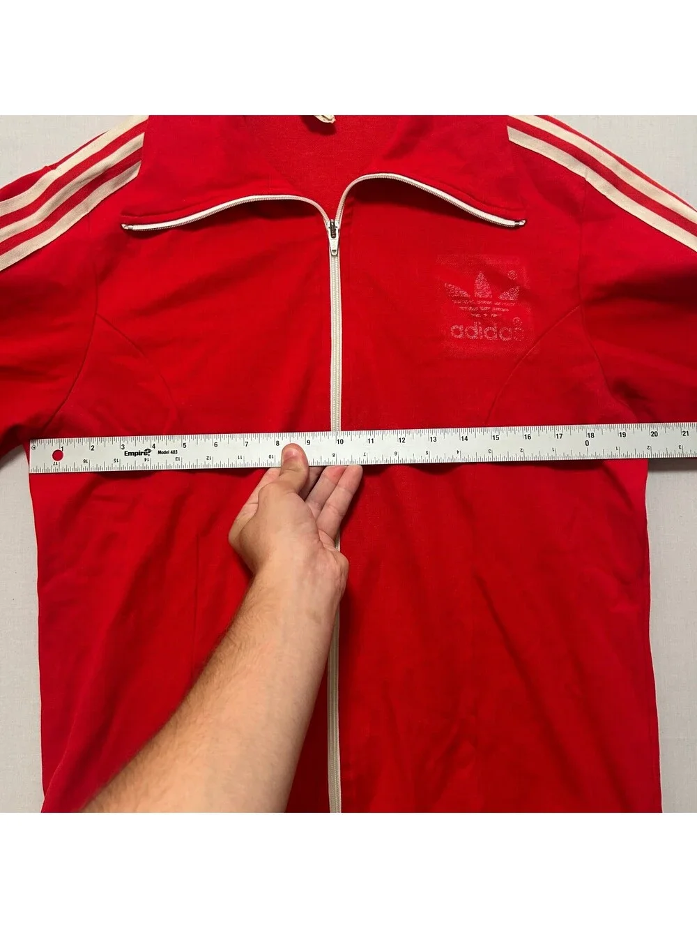 VTG 80's Adidas Trefoil Firebird Logo Striped Track Top Jacket Men’s L Red